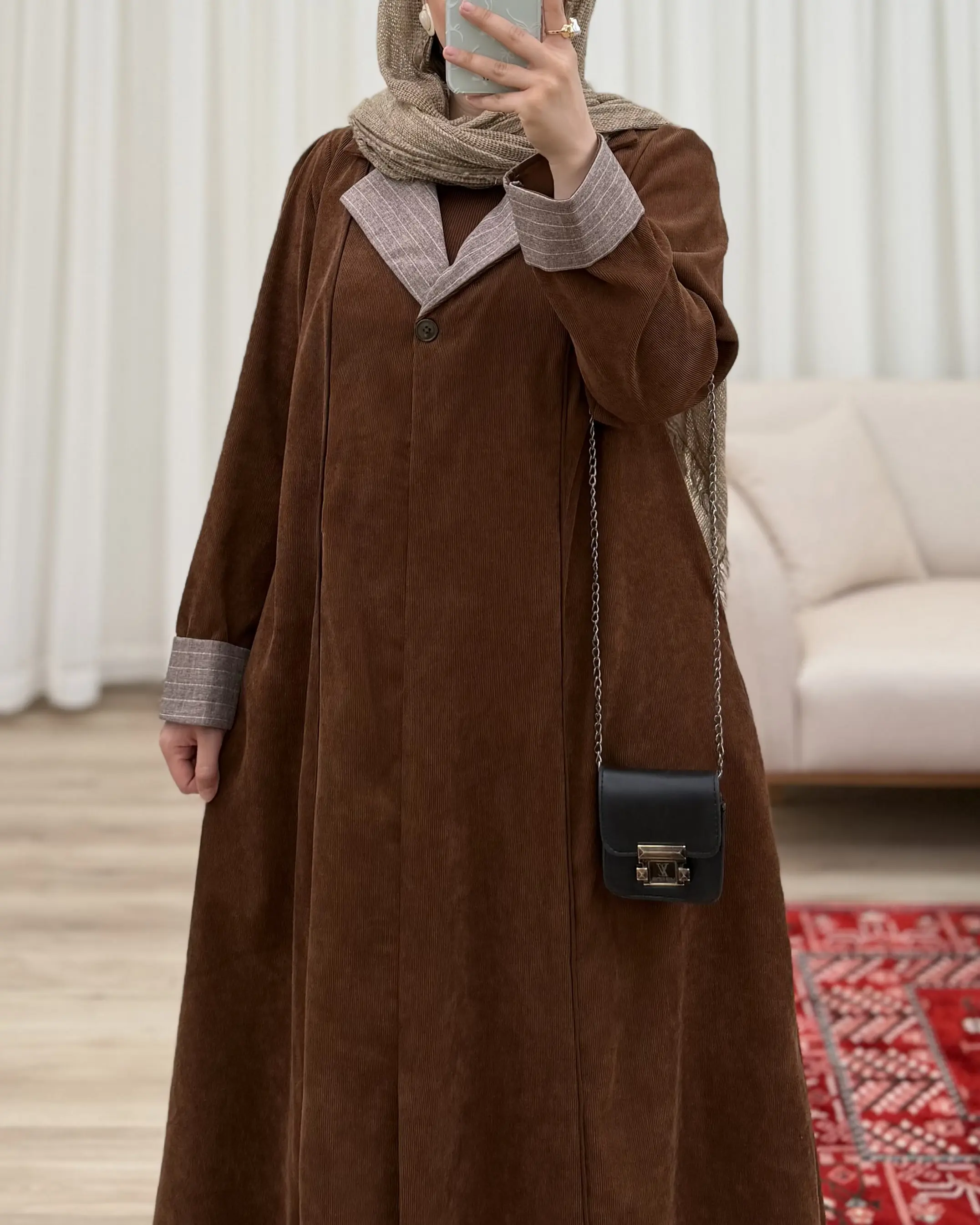 مانتو مخمل کبریتی مدل کارلو